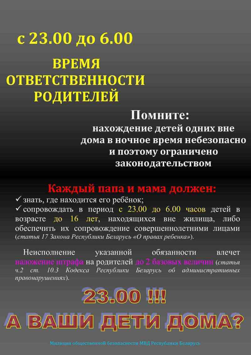 А Ваши дети дома? - Средняя школа № 28 г.Бреста